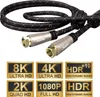 A close-up of a Hama coaxial cable with various resolution and HDR badges. Anteprima dell’immagine prodotto