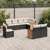 8-tlg. Garten-Sofagarnitur - mit Kissen Schwarz Poly Rattan Produktbild-Vorschau 1