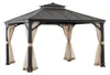 Gazebo con tetto in acciaio antracite Pasu 300 x 300 cm Anteprima dell’immagine prodotto 1