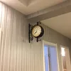 Nádražní hodiny oboustranné vintage hodiny v retro stylu Náhled obrázku produktu 2