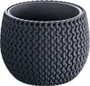 A dark gray planter with a knitted texture. Produktbild-Vorschau