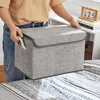 3 faltbare graue Stoffboxen mit Deckel und Griff Produktbild-Vorschau 10