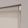 Close-up of a beige roller blind with a white pull cord mechanism. Produktbild-Vorschau