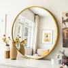 40cm Golden Rund Spiegel Dekorative HD Wandspiegel Produktbild-Vorschau 1
