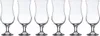 Six clear hurricane glasses arranged in a row on a white background. Podgląd zdjęcia produktu