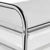 Close-up of a rolling cart with white drawers and a silver metal frame. Podgląd zdjęcia produktu