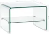 A transparent glass coffee table with dimensions indicated. Náhľad obrázku produktu