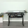 Zimilo Zeichentisch Schwarz mit Hocker, Glas Tischplatte Produktbild-Vorschau 7