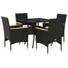 5-tlg. Garten-Essgruppe mit Kissen Schwarz Poly Rattan und Produktbild-Vorschau 1