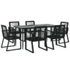 vidaXL 7-tlg. Garten-Essgruppe Schwarz PVC-Rattan Produktbild-Vorschau 3