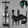 Duschsystem Schwarz mit Thermostat inkl. Temperatur Produktbild-Vorschau 1