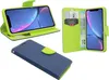 Elegante Buch-Tasche Hülle für iPhone XR in Blau Leder Produktbild-Vorschau 1
