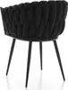 A black chair with a braided backrest and four black legs. Podgląd zdjęcia produktu