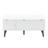 A white coffee table with black legs against a white background. Produktbild-Vorschau