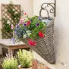 Rattan Wand Blumenampel konisch 32 x 25 cm natur mit Folie Produktbild-Vorschau 7