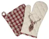 Clayre & Eef Ofenhandschuh 18x30 cm Beige Rot Baumwolle Produktbild-Vorschau 3