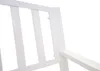 A close-up view of the white metal frame of a park bench. Produktbild-Vorschau