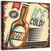 Leinwandbild retro-schild kaltes bier 40x40 cm Feeby braun Produktbild-Vorschau 1