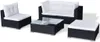 vidaXL 5-tlg. Garten-Lounge-Set mit Auflagen Poly Rattan Produktbild-Vorschau 5