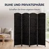IvoQ Paravent Schwarz – Raumteiler – 4 Paneele – 170 x 160 Produktbild-Vorschau 3