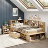 Multifunktionales Kinderbett 90x200 cm mit Stauraum und Produktbild-Vorschau 1