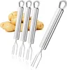 com-four® 4x Pellkartoffel-Gabel mit 3 Zinken, aus Produktbild-Vorschau 1