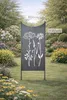 Stele Metall grau Sichtschutz "Wildblume" Windschutz Produktbild-Vorschau 3