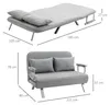 Divano letto HOMCOM a due posti con funzione letto, letto Anteprima dell’immagine prodotto 3