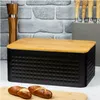 Kinghoff ocelový chlebník s bambusovou deskou 40230 Náhled obrázku produktu 2