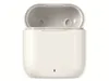 An open white charging case for wireless earbuds, shown from a top-down perspective against a white background. Voir les images du produit