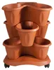 Juego de 3 macetas - TRIFOGLIO - Diámetro 40 cm - Terracota Vista previa de la imagen del producto 1
