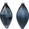 Christbaumschmuck Glas Olive 13cm 3 Stück geriffelt - Produktbild-Vorschau 1