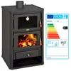 A wood-burning stove with an energy efficiency label. Anteprima dell’immagine prodotto