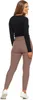 A woman is shown from the back wearing black long-sleeved top and brown leggings. Produktbild-Vorschau