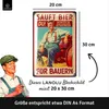 LANOLU Retro Blechschild BIER FÜR BAUERN - Landwirtschaft Produktbild-Vorschau 3