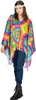 Regenbogen Hippie Batik Poncho - Karneval Fasching Produktbild-Vorschau 1