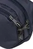 Close-up of a dark blue bag with a metal zipper and lock. Produktbild-Vorschau