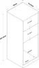 A line drawing of a cabinet with dimensions indicated. Produktbild-Vorschau