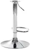A chrome-plated bar stool base with a gas lift mechanism and footrest ring, isolated on a white background. Podgląd zdjęcia produktu