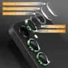 A close-up diagram showing the layered construction of camera lens protectors on a smartphone. Produktbild-Vorschau