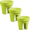 Three lime green balcony planters are arranged in a staggered diagonal line against a white background. Produktbild-Vorschau