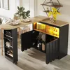 MODFU Moderner Bartisch Küchenschrank mit LED-Beleuchtung Produktbild-Vorschau 1