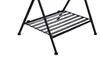 Close-up of the lower section of a black metal side table with two shelves. Produktbild-Vorschau