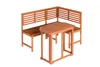 A wooden corner bench with a table, shown from a diagonal angle against a white background. Produktbild-Vorschau