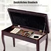 Piano-Bank aus Massivholz, Klavierhocker mit gepolstertem Produktbild-Vorschau 3