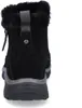 The back view of a black winter boot with fur trim. Produktbild-Vorschau