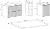 Technical drawings and dimensions of bathroom furniture components. Anteprima dell’immagine prodotto