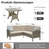 Gartenlounge-Set Dining Lounge mit Esstisch – Polyrattan Produktbild-Vorschau 2