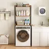 A laundry room scene featuring a washing machine, a shelf unit with laundry supplies, and a sink. Náhled obrázku produktu