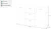 A line drawing of a white sideboard with dimensions indicated. Produktbild-Vorschau